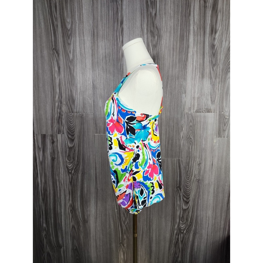 Anne Cole Signature Paisley Floral Watercolor Swimsuit Top with built in bra XL - Picture 4 of 7